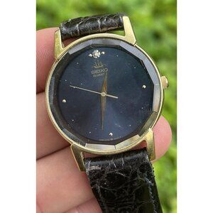 Vintage Seiko 5Y95-607A R1  Watch crocodile calfskin band diamond